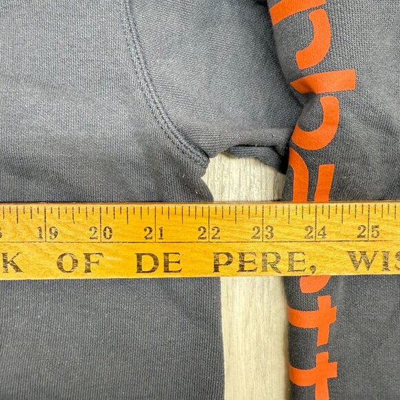 ✅ Mens M Carhartt Loose Fit Midweight Hoodie/Sweatshirt Blue/Gray Orange Logo - Picture 4 of 10